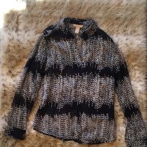 Sheer button down top.